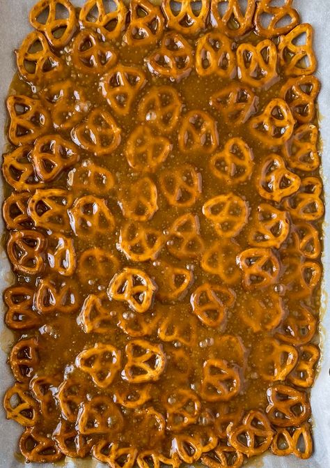 Toffee Pretzel Bark, Chocolate Toffee Pretzel Bark, Pretzel Toffee Bark, Pretzel Bark Recipes, Seasoned Pretzels, Pretzel Bark, Toffee Bark, Pretzel Toffee, Pretzel Bars