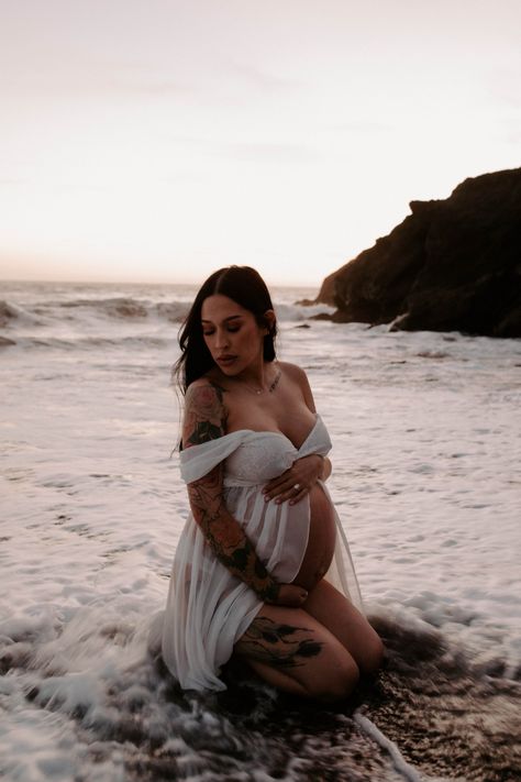 Girly Maternity Pictures, Beach Maternity Photos Couples In Water, Outdoor Water Maternity Photos, In The Water Maternity Photos, Pregnant Photoshoot At The Beach, Pregnant Water Photoshoot, Maternity Photoshoot In Water, Maternity Photoshoot On Beach, Maternity Photography Poses Water