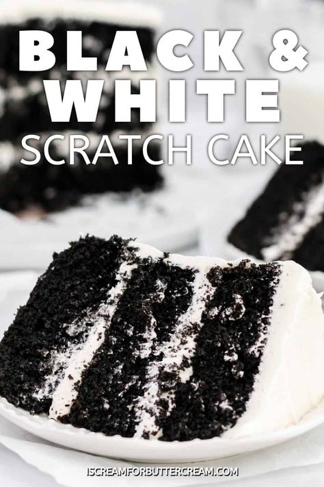 I Scream For Buttercream, Chocolate Marshmallow Cake, Black White Cakes, Marshmallow Cake, Marshmallow Buttercream, Cocoa Cake, Cookies And Cream Cake, Marshmallow Frosting, Dark Chocolate Cakes