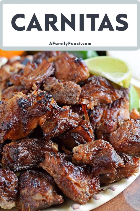 Cubed Pork Recipes, Perfect Pork Chops, Pork Carnitas Recipe, Mexican Pork, Carnitas Recipe, Pork Carnitas, Pork Meat, Hispanic Food, Family Feast