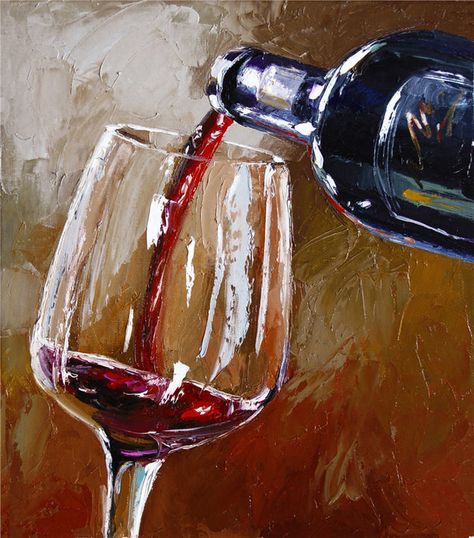 Victor Bauer... | Kai Fine Art Wine Glass Drawing, Studio Drawing, Wine Painting, Soyut Sanat Tabloları, Easy Canvas Painting, Wine Art, Kai Fine Art, Paint And Sip, Bottle Painting