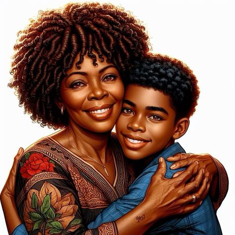 African American Expressions, Mother Images, Black Family, Black Fathers, All In The Family, Mother Son, Black Love Art, Black Families, Afro Art