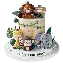 Grass Cake, Jungle Theme Cakes, Jungle Theme Birthday Party, Elephant Decoration, Animal Themed Birthday Party, Elephant Cake Toppers, Giraffe Cakes, Baby First Birthday Cake, Jungle Theme Birthday