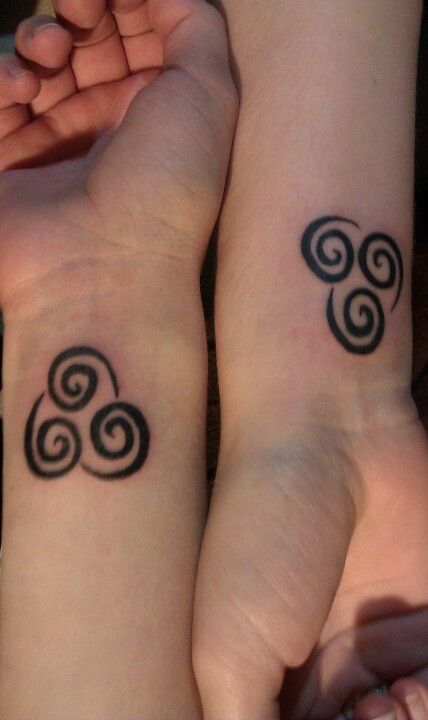 Me and my bestie have matching tattoos for the Air Nation Symbol on Avatar: The last Airbender. :-) yes, I know, we are awesome :-) Air Nation Tattoo, Avatar Air Symbol Tattoo, Air Nomad Tattoo, Air Bender Tattoo, Air Nomads, Air Symbol, Avatar Tattoo, Air Tattoo, Brother Tattoos