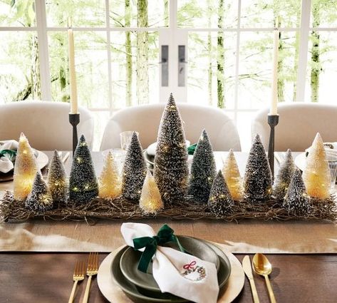 Latest Furniture & Home Decor | New Home Decor | Pottery Barn Mini Christmas Tree Centerpieces, Bottle Brush Christmas Tree Centerpiece, Gold Bottle Brush Christmas Trees, Table Top Tree Decor, Mini Christmas Tree Table Centerpiece, Tabletop Tree Decor, Christmas Log Centerpiece, Bottlebrush Tree Centerpiece, Glass Cylinder Centerpieces Christmas