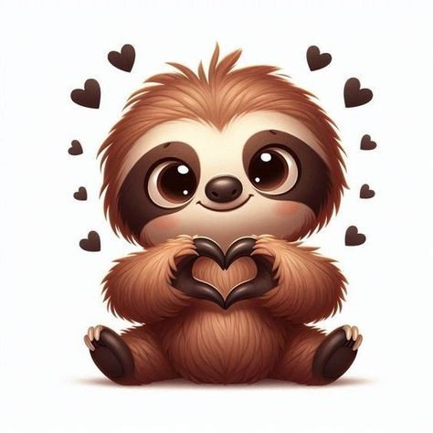 Funny Sloth Pictures, Cute Sloth Pictures, Sloth Cartoon, Sloth Tattoo, Sloth Art, Baby Sloth, Cute Sloth, Cute Little Things, Animal Clipart