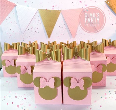 Mouse Bags, Disneyland Party, Minnie Mouse Birthday Theme, Minnie Mouse Birthday Decorations, Minnie Mouse Birthday Cakes, Favor Boxes Birthday, Piñata Ideas, Minnie Birthday Party, Birthday Party Packs