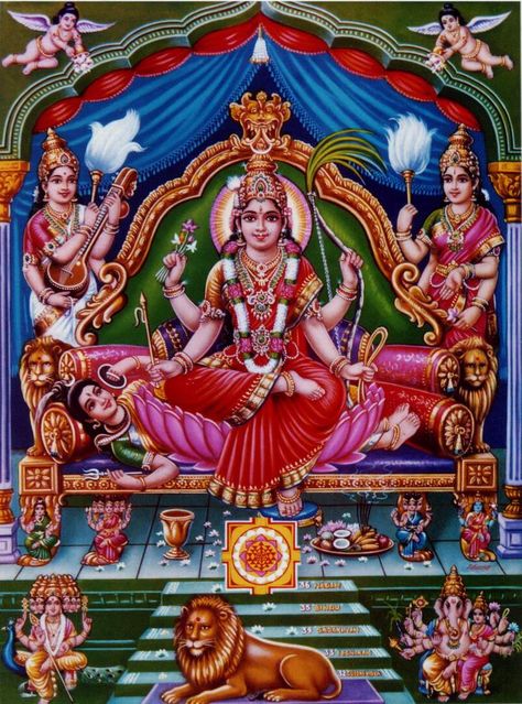 Lalitha Sahasranamam, Tripura Sundari, Lord Durga, Aadi Shakti, Lord Murugan Wallpapers, Shakti Goddess, Shiva Parvati Images, Durga Images, Hindu Statues