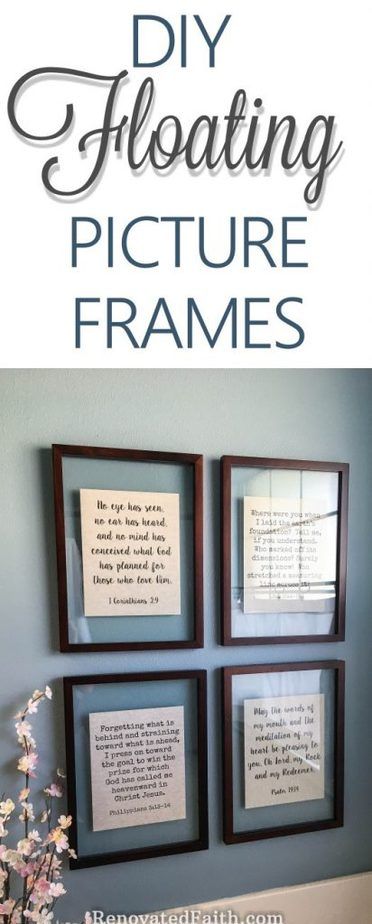 DIY Floating Frame Tutorial {Reminders of God's Word in Our Home} Missions Wall, Frame Quotes, Christian Tips, Frame Tutorial, Floating Picture Frames, Picture Frame Crafts, Diy Picture Frames, Framed Quotes, Diy Decorating