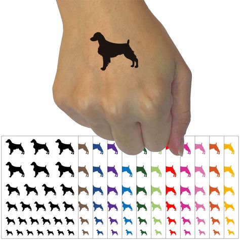 Brittany Spaniel Dog Solid Temporary Tattoo Water Resistant Fake Body Art Set Collection - Dark Green (One Sheet) Brittany Spaniel Dogs, Tattoo Water, Brittany Spaniel, Spaniel Dog, Dog Tattoos, Temporary Tattoo, Spaniel, Art Set, Body Art