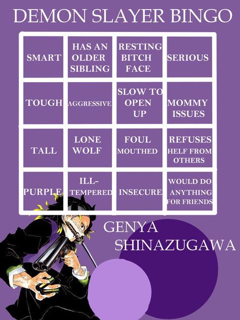 Kinnie Bingos Demon Slayer, Demon Slayer Bingo Kin, Kny Kinnie Bingo, Demon Slayer Kinnie Bingo, Demon Slayer Bingo, Kinnie Check, Kin Bingo, Fun Templates, Kinnie Bingo