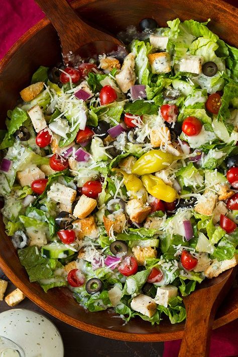 Italian Chicken Salad, Crockpot Recepies, Salad Italian, Stomach Rumbling, Italian Dressing Recipes, Chicken Salads, Salad Inspiration, Chicken Chopped Salad, Italian Chopped Salad