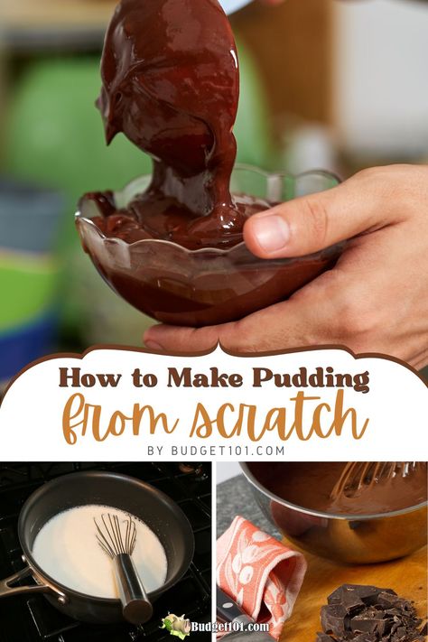 Chocolate Pudding From Scratch, How To Make Pudding, Pudding From Scratch, Homemade Chocolate Pudding, Homemade Pudding, Simple Pantry, Pudding Pies, Pantry Ingredients, Dump Meals