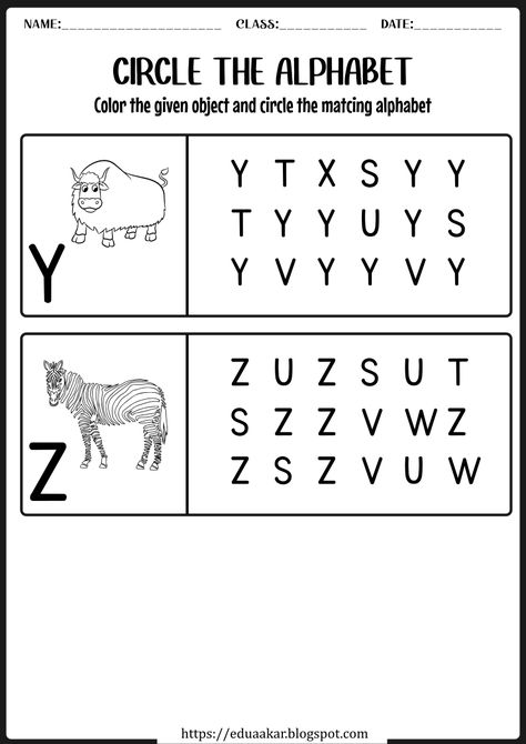 Z Worksheet, Kertas Kerja Prasekolah, Preschool Letter Crafts, Letters Worksheets, Aktiviti Tadika, Letter Recognition Worksheets, Preschool Activities Printable, Letter Worksheets For Preschool, Fun Alphabet