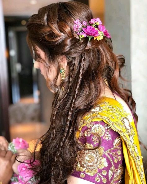 Cos you can never go wrong with fishbraids! <3  #zowed #indianbride #indianwedding Bridal Hairstyle Indian Wedding, Open Hair, Engagement Hairstyles, Bridal Hairdo, Bridal Hair Buns, Indian Wedding Hairstyles, Open Hairstyles, Long Hair Wedding Styles, Indian Bridal Hairstyles