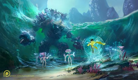 ArtStation - Ocean summoner 2, Tyler edlin Tyler Edlin, Creature Inspiration, Newsletter Signup, Beast Creature, Discord Server, Free Tutorial, Fantasy Art, Cool Designs, Character Design