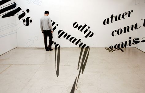 Typographic Installations by Alexia Mosby, via Behance Typography Installation, Projection Installation, Thesis Inspiration, Japanese Typography, Typographic Art, Exhibition Display, Typographic Poster, Web Graphic Design, Art Installations