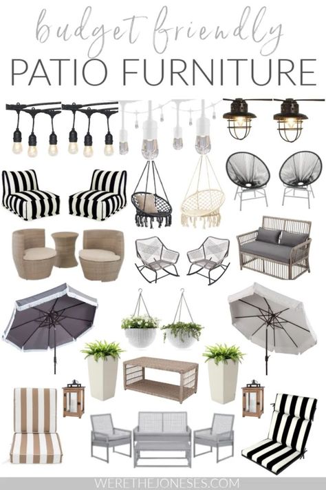 Budget friendly patio furniture ideas for your backyard oasis! Affordable outdoor furniture and decor to decorate your patio in style all from Walmart! Patio furniture can be inexpensive - but I've rounded up stylish & cost effective outdoor furniture that won't break the bank! #patiofurniture #outdoordecor #backyarddecor #patiodecor #patio Budget Friendly Patio, Walmart Patio Furniture, Walmart Patio, Inexpensive Patio, Affordable Outdoor Furniture, Resin Patio Furniture, Backyard Furniture, Budget Friendly Decor, Patio Furniture Ideas