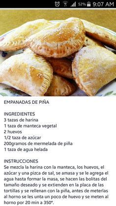 Mexican Baking, Sweet Empanadas Recipe, Filet Mignon Chorizo, Salvadorian Food, Mexican Pastries, Mexican Sweet Breads, Mexican Bread, Recipe Mexican, Mexican Dessert Recipes