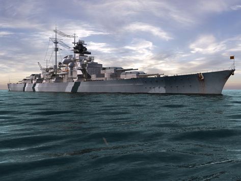 Bismarck V3-Ultrahigh detail2 by voutlooz.deviantart.com on @deviantART Battleship Art, Courier 6, World Of Warships Wallpaper, Hms Prince Of Wales, Bismarck Battleship, Battleship Bismarck, Keldabe-class Battleship, Hms Nelson Battleship, Soviet Battleship