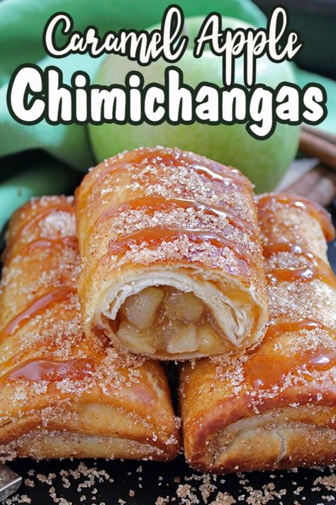 Chimichangas taste best when they are served the same day. You can use pie filling instead.

Apples are smiling at us from the baskets in supermarkets… there are so many wonderful dishes that you can make with them. This is one of the most beautiful recipes I have ever made. Apple Chimichangas, Easy Chimichanga Recipe, Tortilla Dessert, Peanut Butter Cornflake Cookies, Chimichanga Recipe, Caramel Apple Crisp, Coconut Chocolate Chip Cookies, Vanilla Mug Cakes, Pumpkin Pie Cheesecake