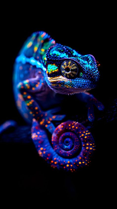 free wallpapers 4K chameleon, animal, glow, blue, yellow, art for mobile and desktop Dark Neon Wallpaper, 8k Wallpaper Iphone Black, Celtic Dragon Drawing, Chameleon Art, Swag Wallpaper, Iphone Dynamic Wallpaper, Amoled Wallpapers, Bubbles Wallpaper, Cute Reptiles