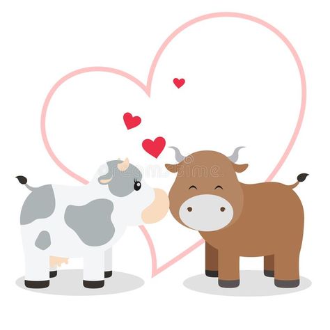 Animal Couple Drawing, Cow Couple, Cartoon Kiss, Heart Backdrop, Backdrop Illustration, Couple Vector, Cute Anniversary Gifts, Cow Drawing, Holiday Pics