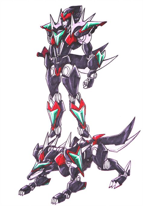 omega wolf zord by kishiaku Omega Wolf, Transformers Art Design, Wolf Warriors, Wolf Colors, Fun Facts About Animals, Power Rangers Art, Naruto Oc Characters, Animation Art Character Design, Mecha Anime