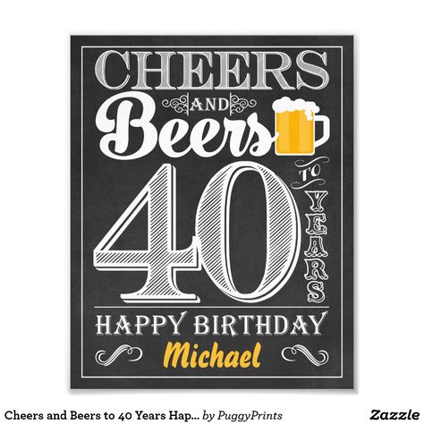 Cheers and Beers to 40 Years Happy Birthday Sign • Cheers and Beers Birthday Party Cheers And Beers To 40 Years, 40 Birthday Signs, Cheers To 40 Years, Beer Tasting Parties, Cowboy Theme Party, Happy Birthday Sign, Photo Cake Topper, Happy Birthday Signs, 40th Birthday Decorations