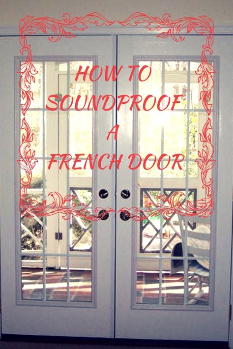 Check out the article for full tips!  soundproof door // diy soundproofing // insulation ideas // hide door // house insulation // french doors // curtains french doors Home Office French Doors, Bathroom Door Curtain, Diy French Doors, French Doors Office, French Door Coverings, Office French Doors, French Doors Living Room, Door Curtains Diy, Doors Garden