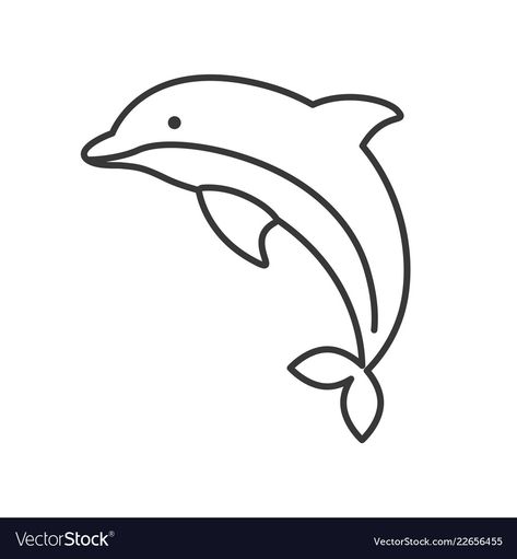 Dolphin Embroidery Pattern, Easy Ocean Drawings, Dolphin Drawing Easy, Ocean Life Drawings, Embroidery Dolphin, Dolphin Line Art, Dolphin Outline, Dolphin Icon, Ocean Drawings