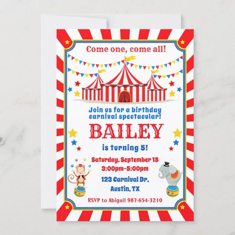 Carnival Invite, Carnival Birthday Party Invitations, Circus Birthday Invitations, Carnival Birthday Invitations, Circus Invitations, Cowboy Invitations, Carnival Invitations, Western Birthday, Carnival Themed Party