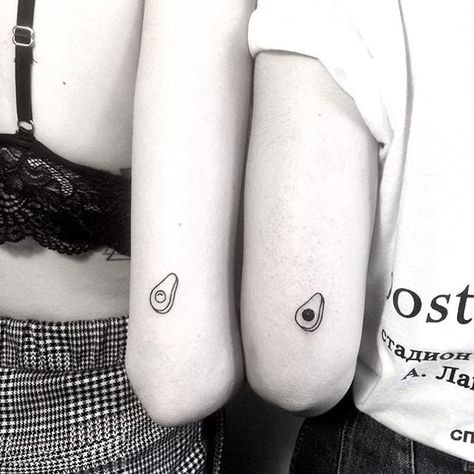 Matching Friendship Tattoos, Cute Best Friend Tattoos, Avocado Tattoo, Matching Bff Tattoos, Infinity Couple Tattoos, Globe Tattoos, Promise Tattoo, Cute Animal Tattoos, Cute Matching Tattoos