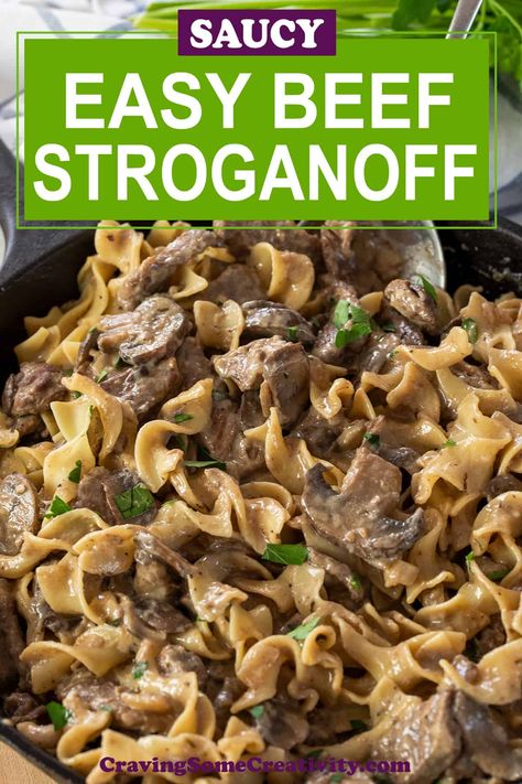 Best Beef Stroganoff Recipe, Easy Beef Stroganoff, Best Beef Stroganoff, Beef Stroganoff Recipe, Mushroom Recipes Pasta, Beef Stroganoff Easy, Canned Soup, Beef Strips, Rice Side Dishes