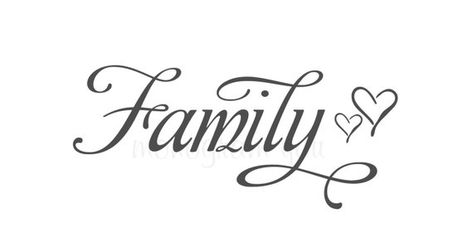 Family with Hearts Vinyl Wall Decal Hand Lettering Worksheet, Family Wall Decals, Grandma Quotes, Mother Tattoos, Teacher Signs, How To Write Calligraphy, Word Family, Desenho Tattoo, Lettering Styles