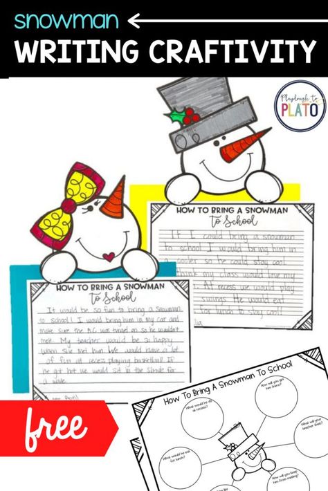 This FREE snowman writing craftivity is perfect for first and second graders during the winter months! Kids will love brainstorming on graphic organizers, creative ways to bring a snowman to school! What a motivating topic to get students to practice their writing skills! #winterwriting #graphicorganizers Winter Craftivity, Snowman Writing Activities, 4th Grade Writing Prompts, Winter Writing Activities, Christmas Writing Activities, Snowman Writing, Winter Writing Prompts, Kindergarten Writing Activities, Winter Classroom Activities