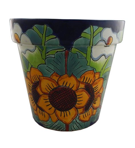 PRICES MAY VARY. Mexican Talavera Pot Planter Top Diameter 9 inches Bottom Diameter 6 Height 8 Slight imperfections due to the Handmade process Mexican Talavera Pot Planter Handmade and Handpainted This is suitable for both indoor and outdoor usage. (Not in frozen conditions) Made in Mexico Handmade items such as this are entirely one of a kind. Slight imperfections only confirm the originality and authenticity of the piece. Height: 8 inches Top diameter: 9 inches Bottom diameter: 6 inches Talavera Planters, Ceramic Flower Pot, Planter Ceramic, Mexican Ceramics, Garden Pottery, Mexican Talavera, Ceramic Flower Pots, Pottery Handmade, Mexican Pottery