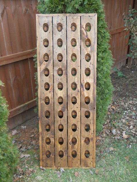 Distressed Riddling RackTavern Grade Wine by CozyCreekWoodworking, $169.00 Riddling Wine Rack, Riddling Rack, Wine Rack Wall, Smart Ideas, Springfield Mo, Old Kitchen, Wine Racks, Colonial House, Recycling Bins