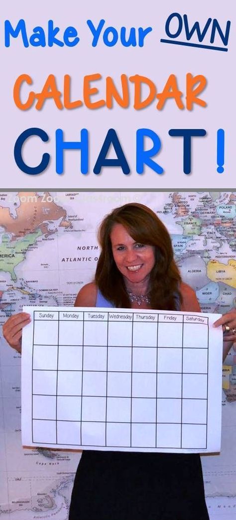 Are you tired of using the same educational calendar chart every year?  Make your own for less than $4.00!  Customize your chart with your own font preferences and select the paper color from your print shop's available options.  Learn how to make your own large display chart or use the free printable #calendar chart provided.  Save the file to your flash drive and take it to your local print store.  Never be stuck with a bent or torn calendar chart for the start of the school year again! Classroom Architecture, Calendar Bulletin Boards, Large Calendar, Printable Calendar Pages, Microsoft Word 2010, Make Your Own Calendar, Classroom Calendar, Reading Classroom, Classroom Setup