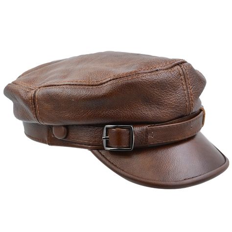 PRICES MAY VARY. 100% Genuine Premium Cowhide Leather. Genuine leather ; Cotton sweatband ; Belt and buckle on crown Fashion Design,durable,easy to clean,Cotton blended lined. To measure your head size get a soft tape measure. Measure around your head above your ears and eyebrows where your hat would normally sit. If your head size falls between two sizes, we recommend that you choose the larger size of the two. If you like loose fit, then please adjust the soft measuring tape in a loose Two col Messenger Hat, Fiddler Hat, Crown Fashion, Driving Cap, Berets Cap, Large Hats, Clean Cotton, Leather Hats, News Boy Hat