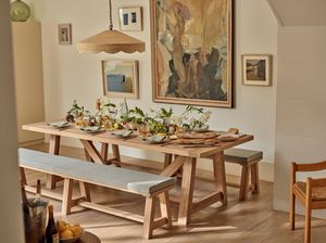 The ultimate kitchen table Timber Dining Table, Trestle Dining Table, Carver Chair, Ultimate Kitchen, Oak Bench, Bistro Style, Console Table Hallway, Timber Furniture, Oak Dining Table