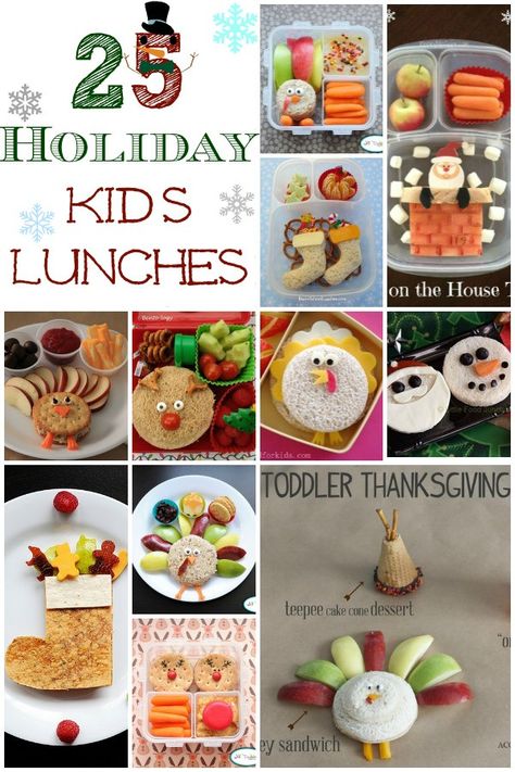 25 Holiday Kids Lunches http://www.lifewiththecrustcutoff.com/25-holiday-kids-lunches/ Christmas Bento, Fun Kid Lunch, Holiday Lunch, Kid Lunches, Bento Ideas, Holiday Kids, Kids Lunches, Packed Lunches, Themed Food