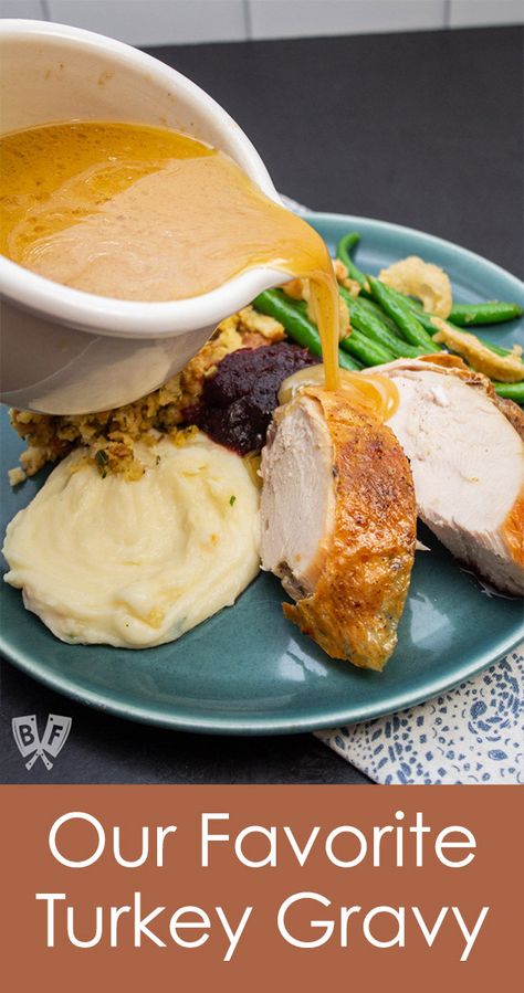 Thanksgiving isn't complete without the gravy, and this recipe has been our favorite for years! Saving the backbone and giblets from your turkey add a rich flavor to this delicious turkey gravy.