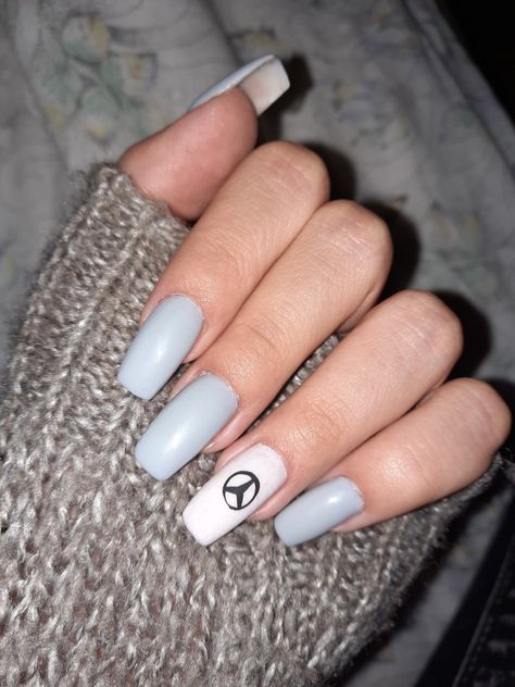 Mercedes Nails Art Designs, F1 Nails Mercedes, Mercedes Benz Nails, Mercedes Nails, Amg A45, Mercedes Logo, Tiny Quotes, Luxury Nails, Black Nails