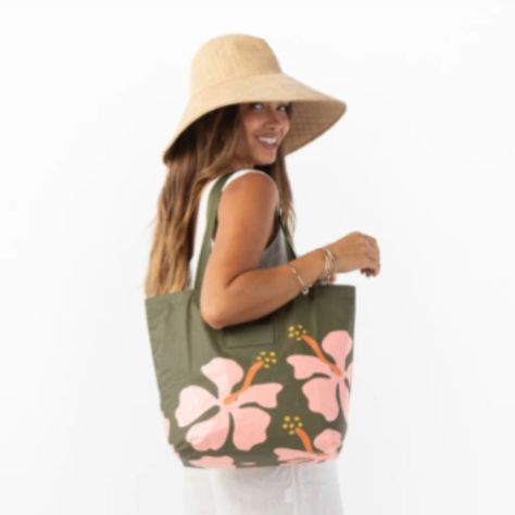 Aloha Collection Tote Mo'orea Nwt Color:Bellini On Olive & Pink The Reversible Tote Is Designed For Everyday Errands And Adventures. Bonus? It's Reversible, So It's Like Having Two Bags In One! Pack One In Your Suitcase For Sightseeing Or For Beach Days When You Reach Your Final Destination! Open Top Design Reversible 17" W X 13" H 1" Wide Nylon Straps 10.5” Strap Drop Length Reverses To Original Aloha In Navy Splash-Proof Is The Next Best Thing To Waterproof! Your Belongings Will Be Protected From A Light Splash, Light Rain, Or A Cocktail Spillage, But Please Do Not Submerge Your Aloha Collection Pouch With Belongings Inside. The Zipper And Seams Of Aloha Collection Bags Are Not Wat Aloha Bags Totes, Aloha Collection Bags, Cheap Tropical Beach Tote Bag, Tropical Tote Beach Bag, Eco-friendly Palm Leaf Tote Beach Bag, Pink Tropical Tote Bag, Reversible Tote, Beach Day, Pouch