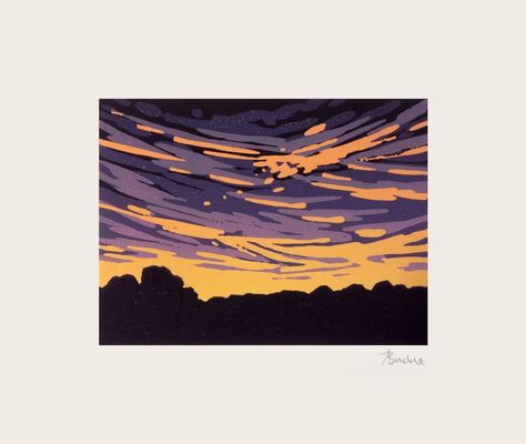 Reduction Linocut, Reduction Print, Printmaking Projects, Relief Printmaking, Abstract Sunset, Lino Printing, Linocut Printmaking, Lino Art, Relief Printing