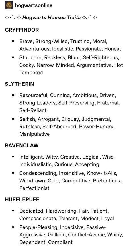 Hogwarts Houses Funny, Hogwarts House Traits, Slytherin Traits, Harry Potter Universe, Negative And Positive, Positive Traits, Harry Potter Houses, Hogwarts Aesthetic, Slytherin Aesthetic