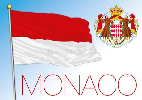 World Flags With Names, Monaco Flag, Flags With Names, County Map, Flags Of The World, National Flag, Flag Design, Illustration Vector, Photo Illustration