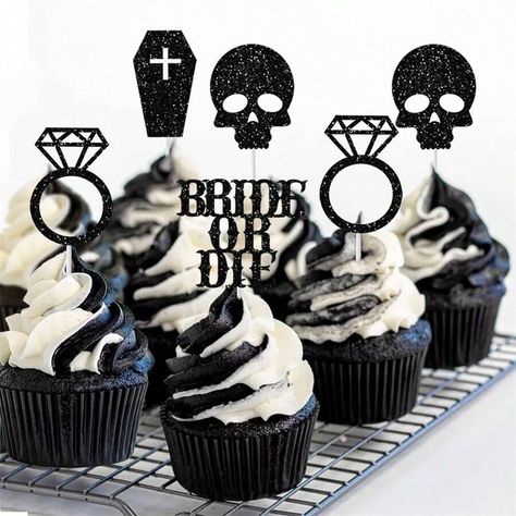 24Pcs Bachelorette Bride Or Die Cupcake Toppers, Gothic Cupcake Toppers Glitter Bachelorette Party Decoration Cross Tombstone Skeleton Cupcake Toppers For Wedding Engagement Bridal Shower for Sale Australia| New Collection Online| SHEIN Australia Gothic Bachelorette Party, Cross Tombstone, Bachelorette Party Cupcakes, Glitter Bachelorette Party, Glitter Bachelorette, Bachelorette Party Decoration, Engagement Cupcakes, Bride Or Die, Party Cupcakes