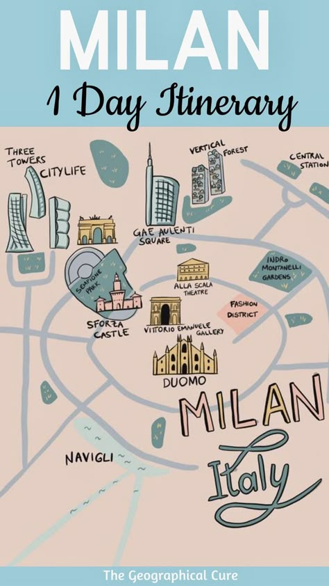 Pinterest pin for one day in Milan itinerary Milan Itinerary, Milan Travel Guide, Day In Milan, Milan Travel, Italy Trip Planning, Italy Itinerary, Travel Around Europe, The Last Supper, Backpacking Europe